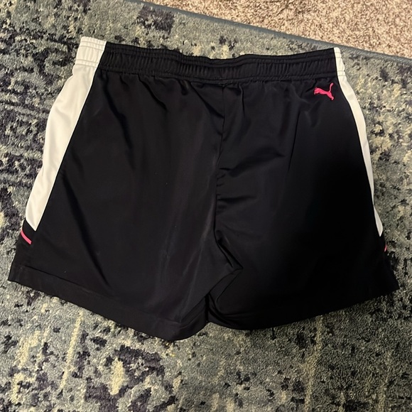 Puma Women's Black and Pink Athletic Shorts - Picture 2 of 3
